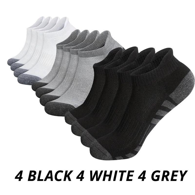 6-12 Pairs Mens Plain Solid Cotton Sports Ankle Athletic Socks Low Cut Size 9-13
