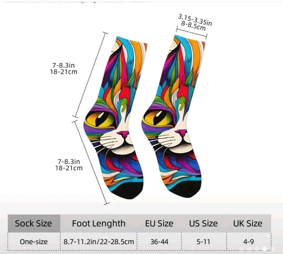 Calcetines Gato Arco Iris Colorido Navidad Medias Stuffer NUEVO Envío Gratis Foto 4 de 4