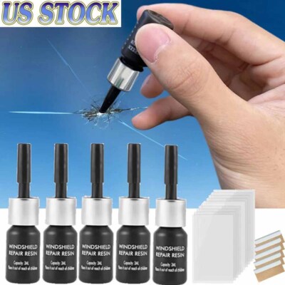 5 Pack Automotive Glass Nano Repair Fluid Car Windshield Resin Crack Tool Kit US