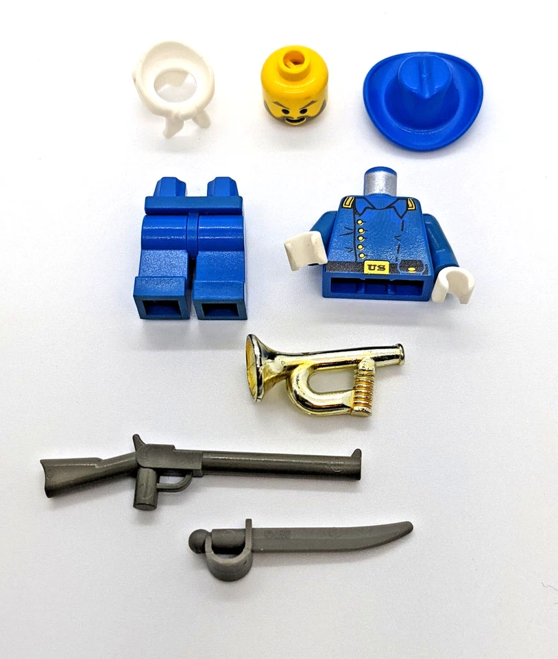 Minifigura Lego Cavalry Coronel com corneta cromada, custódia e arma (ww003) - Imagem 4 de 4