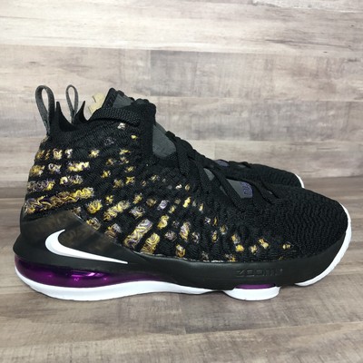 Nike LeBron XVII 17 GS Lakers EP Black Eggplant Amarillo BQ5594-004 Size  5.5Y | eBay