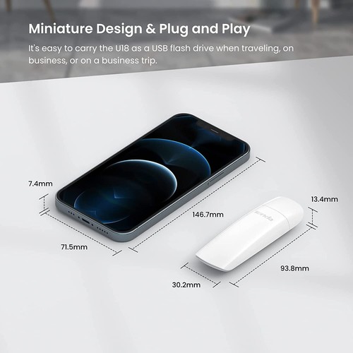 Tenda AX1800 Wi-Fi 6 Dongle USB 3.0 1800Mbps Windows 11 & 10 ONLY (U18) MU-MIMO - Afbeelding 3 van 4