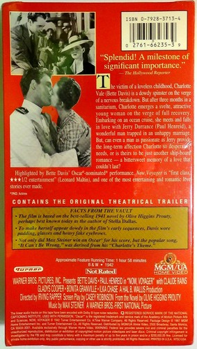 Now, Voyager ~ Bette Davis & Paul Henreid VHS 1997 New / Sealed - Picture 2 of 3