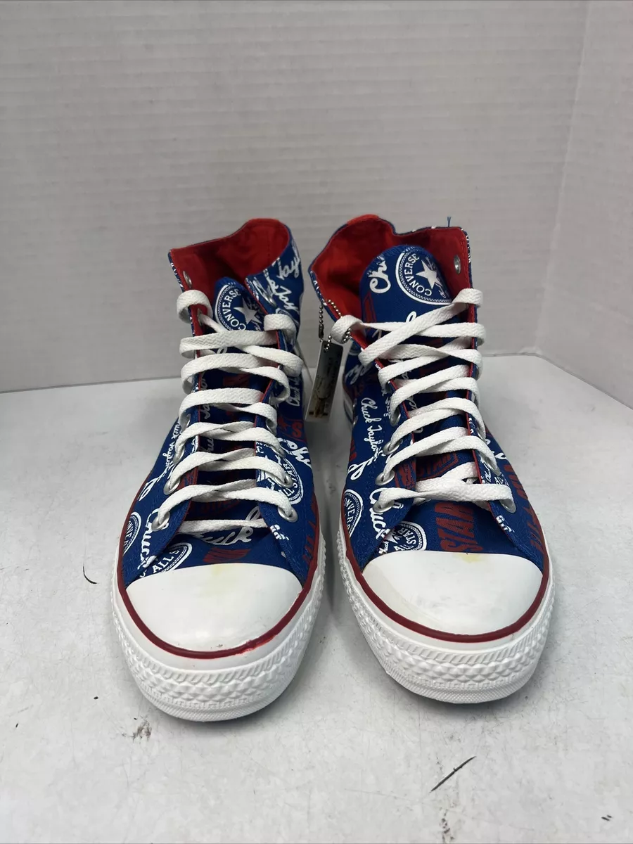 Converse red white sale blue