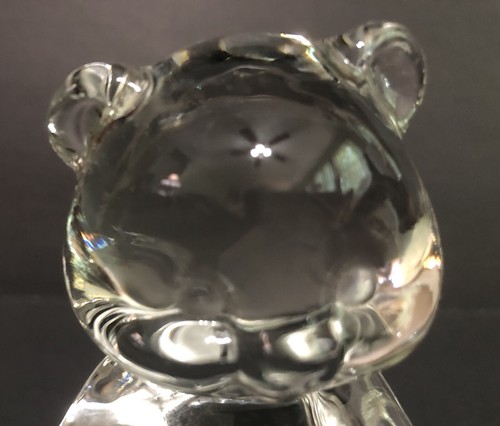 Fenton Art Glass Bear Paperweight Glass Animal Sitting Clear Figurine Mom Gift - Picture 3 of 5