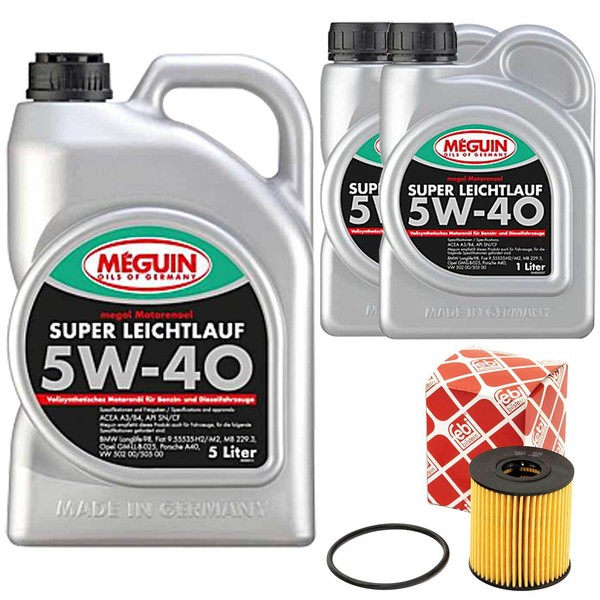 MotoröL Set 5W-40 Vollsynth Meguin 7 Liter + ÖLfilter FüR Fiat Ducato Bus 100-image