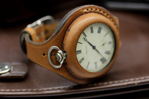 NEW! WW1 times New Leather STRAP Band WRISTBAND For Pocket Watch 45mm WWII - Picture 36 of 48