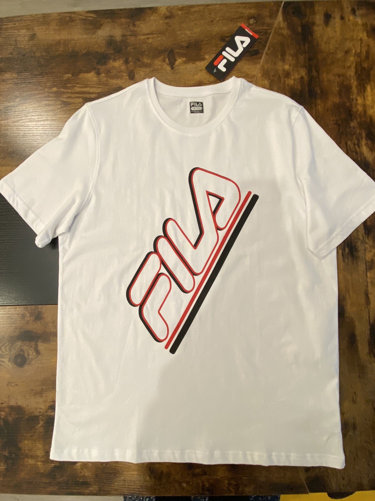 Nuovissimo di zecca! T shirt FILA bianca taglia S M L XL