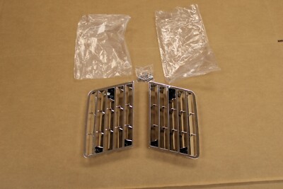 1980-1982 Corvette Side Fender Vent Louver Grille Chrome Pair With Screws LH RH