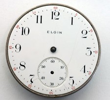 Elgin Pocket Watch Movement "G.M.Wheeler" and Porcelain Dial for Parts Only