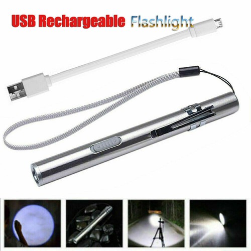 10000Lumens Portable Super Bright Led USB Rechargeable Pen Pocket Torch Lamp 1x