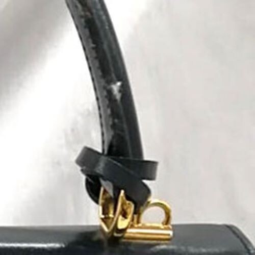 Gucci Lady Lock Top Handle Handbag Black Leather w/ Key & Mirror Used Authentic - Picture 14 of 24