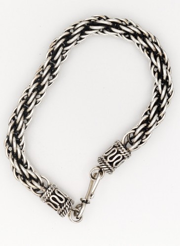 Spiga Wheat Chain Bracelet For Men Sterling Silver 925 - Picture 2 of 3