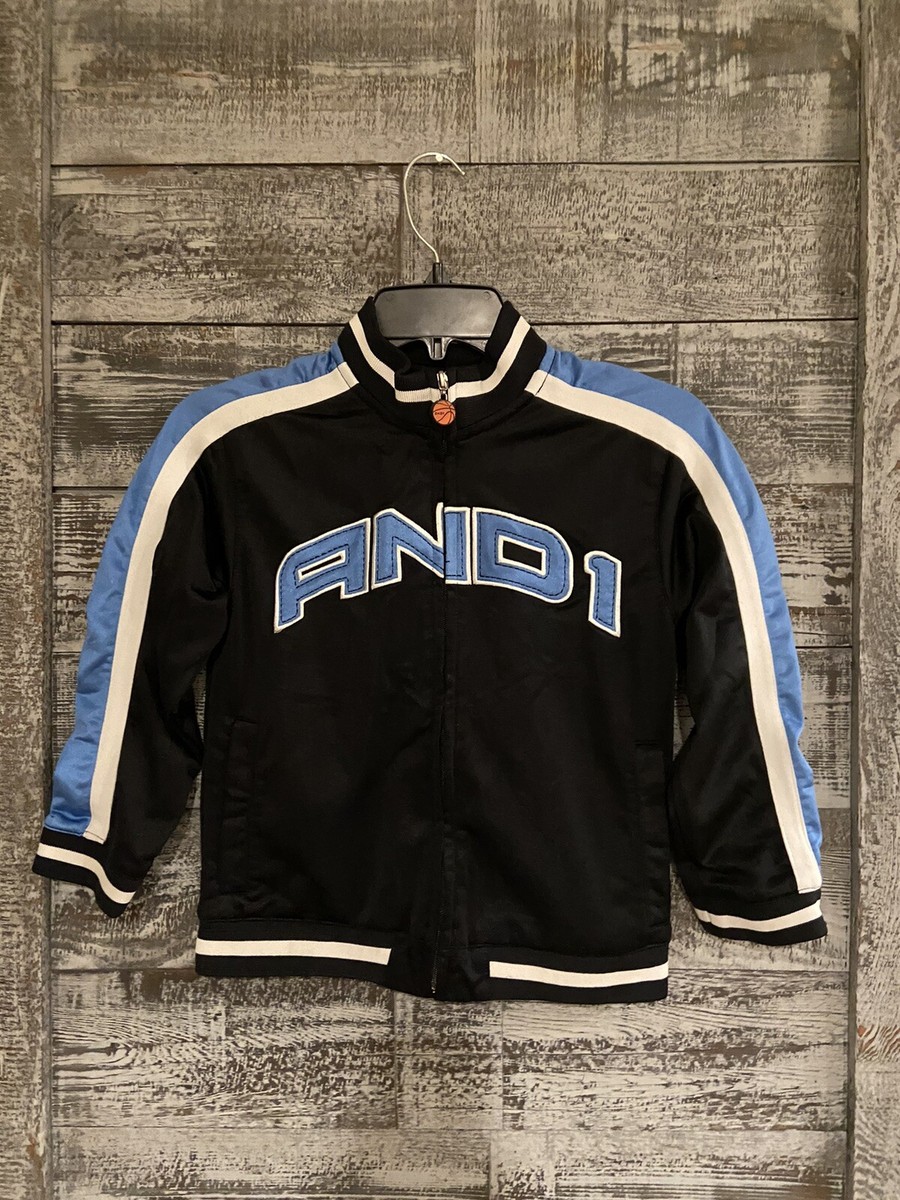 And1 Athletic Basketball Jacket Full Zip Coat Blue Boys Size L