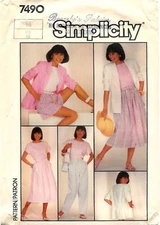 Simplicity # 7490 Pattern Misses Pants Shorts Skirt Factory Folded Uncut Size 14