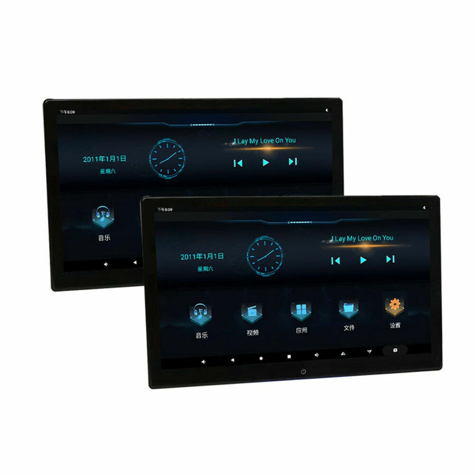 2X 12.5"Android 9.0 Car Headrest Monitor Touch Screen WIFI Bluetooth HDMI USB FM - Bild 2 von 4