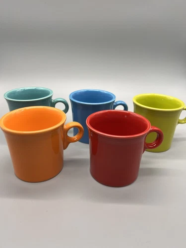 Fiestaware Set of 5 Coffee Mugs Cups O Ring Handle - Various Colors Excellent