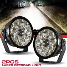 2PCS 7inch LED Laser Work Light Bar Spot Flood Driving Fog Off road ATV UTV 4WD