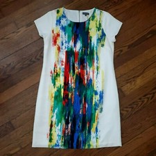 Vince Camuto Colorful Dress Womens 6P Lined Sheath Sleeveless Cocktail Party