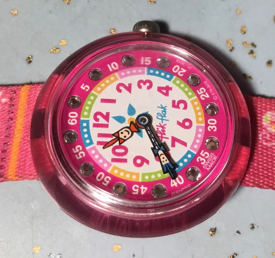 2013 FLIK FLAK ZFNBP002-PINK FAIRY ELEPHANT PALACE CHILDS WATCH WRIST UP TO 6" - Image 3 of 4