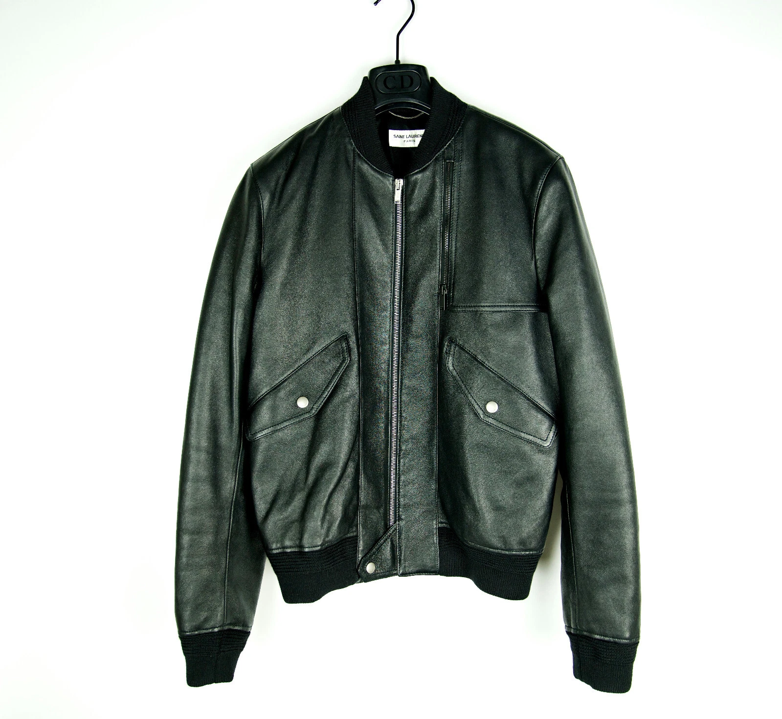 Saint Laurent — Saint Laurent Pairs Men's Motorcycle Biker Jacket 46 48 50 38 Leather New Black