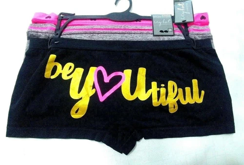 Women Panties Size 3x boyshorts  BeYouTiful (3pack) black pink gray
