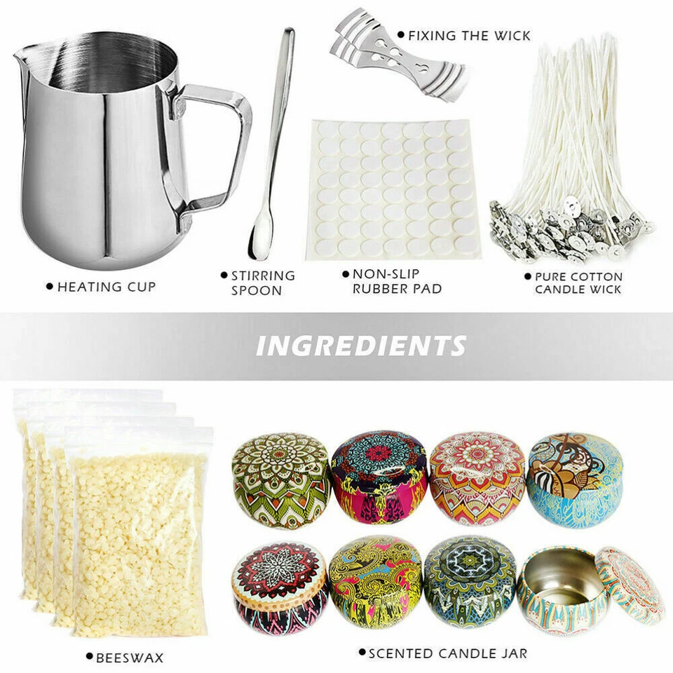 122PCS Candle Making Kit Diy Candle Craft Tool Set Pouring Pot Wick Wax Kit - image 2 of 4