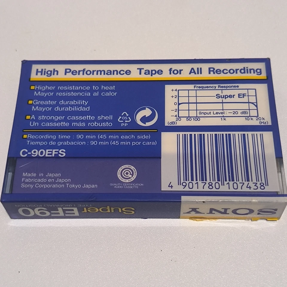 SONY C-90EFS type 1 blank cassette brand new sealed - made in JAPAN - Image 2 of 4