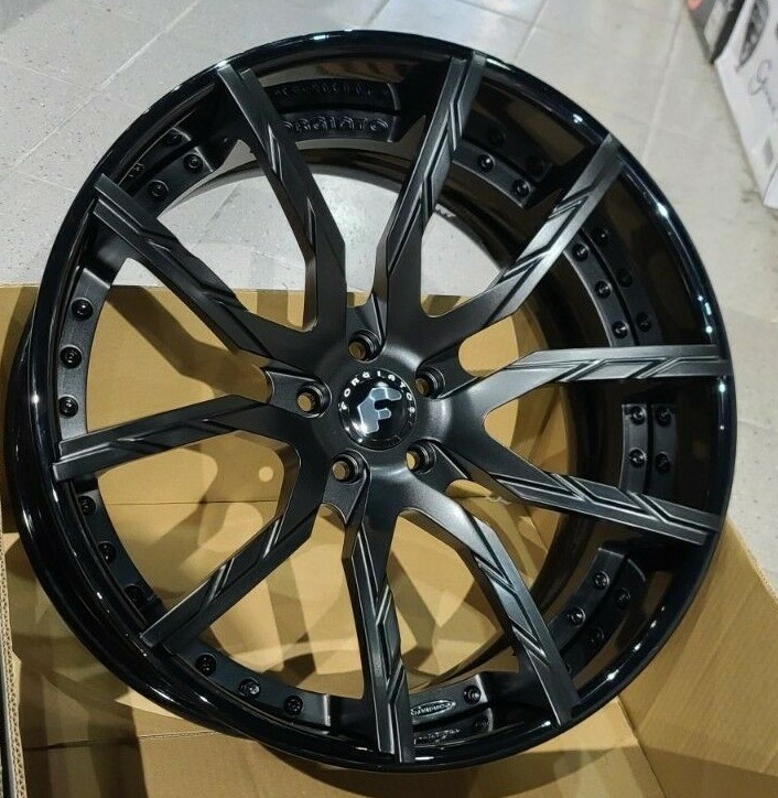 22" FORGIATO FORMATA ECL CONCAVED GLOSS BLACK WHEELS MASERATI GRAN TURSIMO