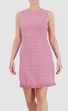 Eliza J Women's Pink Tweed Sleeveless Sheath Dress Size 4