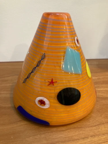 Murano glass in style of Noble Effort Studio Art Glass Cone Vase , Nice