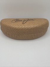 Maui Jim Sunglass EYEGLASS CASE Only Faux Bamboo Basket Weave Hard Clamshell