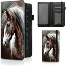 Checkbook Cover for Women Men, RFID Blocking Personal PU Leather Horse