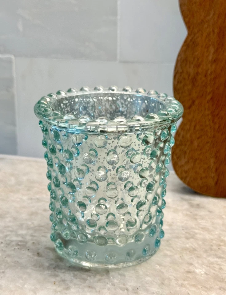 Новый ледяной сине-зеленый ртутный стеклянный подсвечник в стиле хобгилей 3 дюйма - Изображение 3 из 4