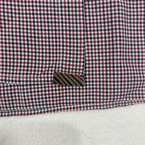 Billy Reid Men’s XL Red White Blue Gingham Standard Cut Long Sleeve Shirt - Picture 5 of 7