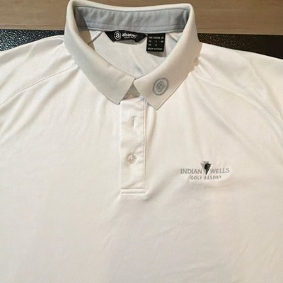 Abacus Indian Wells Golf Resort Men's Lightweight White Collared Polo Shirt XL