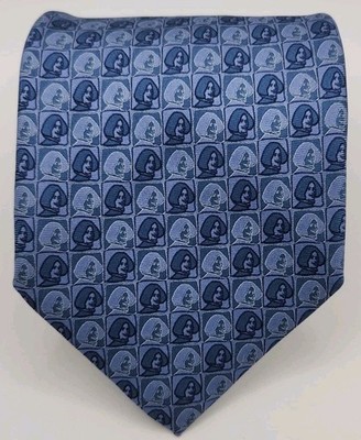 Rare HTF Museo Del Prado Aldeasa 2002 Blue Tie 100% Silk Italy  57 1/2'' x 3 3/4''