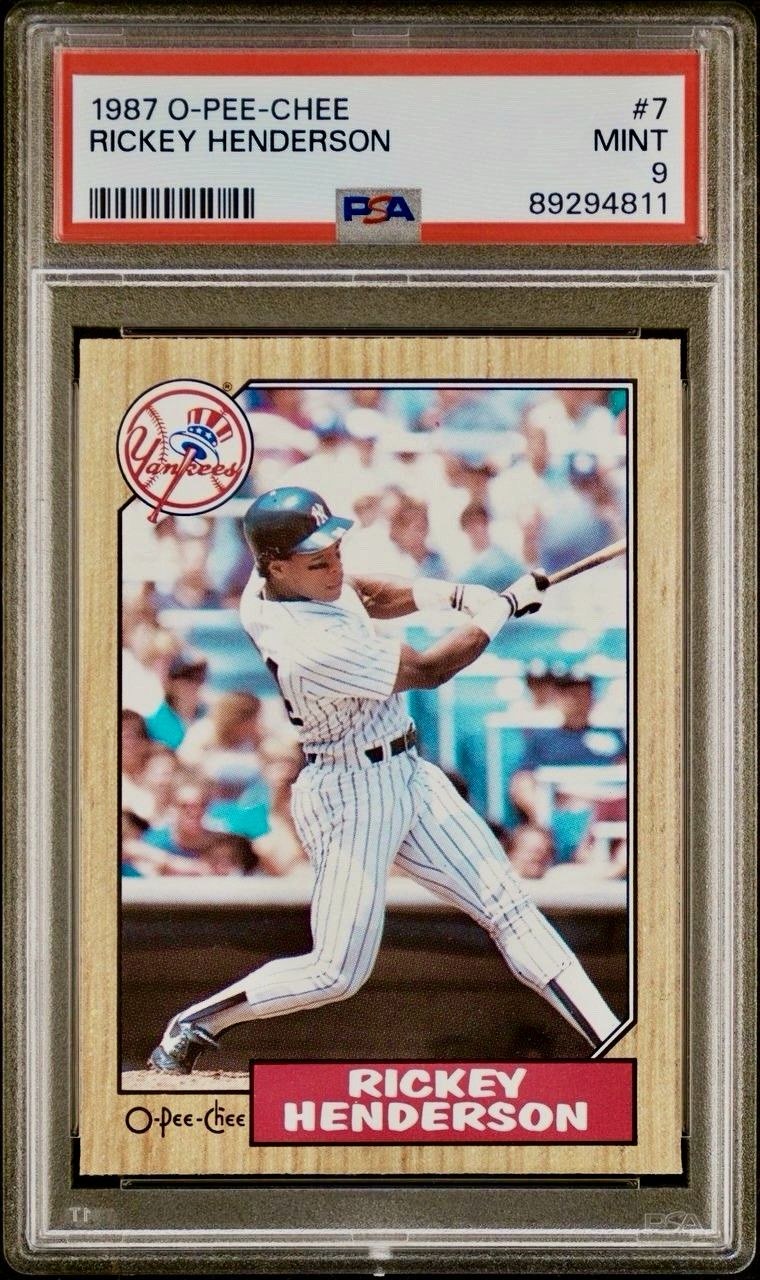 Rickey Henderson 1987 O-Pee-Chee OPC #7 PSA 9 Low Pop 61 Short Print Yankees HOF
