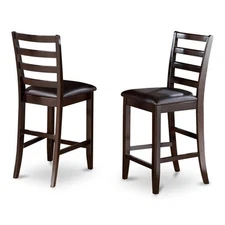 East West Furniture Fairwind 42" Leather Bar Stools in Cappuccino (Set of 2)