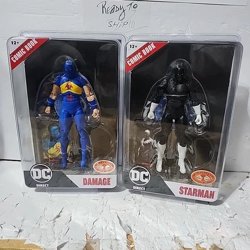 DC Direct McFarlane Toys JSA DAMAGE & STARMAN Page Punchers RED Platinum Edition