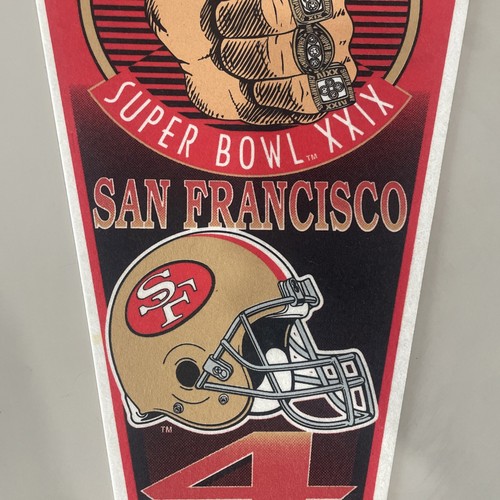 1994 SUPER BOWL XXIX San Francisco 49ers Wincraft Felt Pennant NFL Champs 30x12 - Picture 6 of 9
