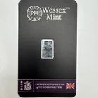 Wessex Mint George and The Dragon 1g Solid 999 Silver Bullion investment bar