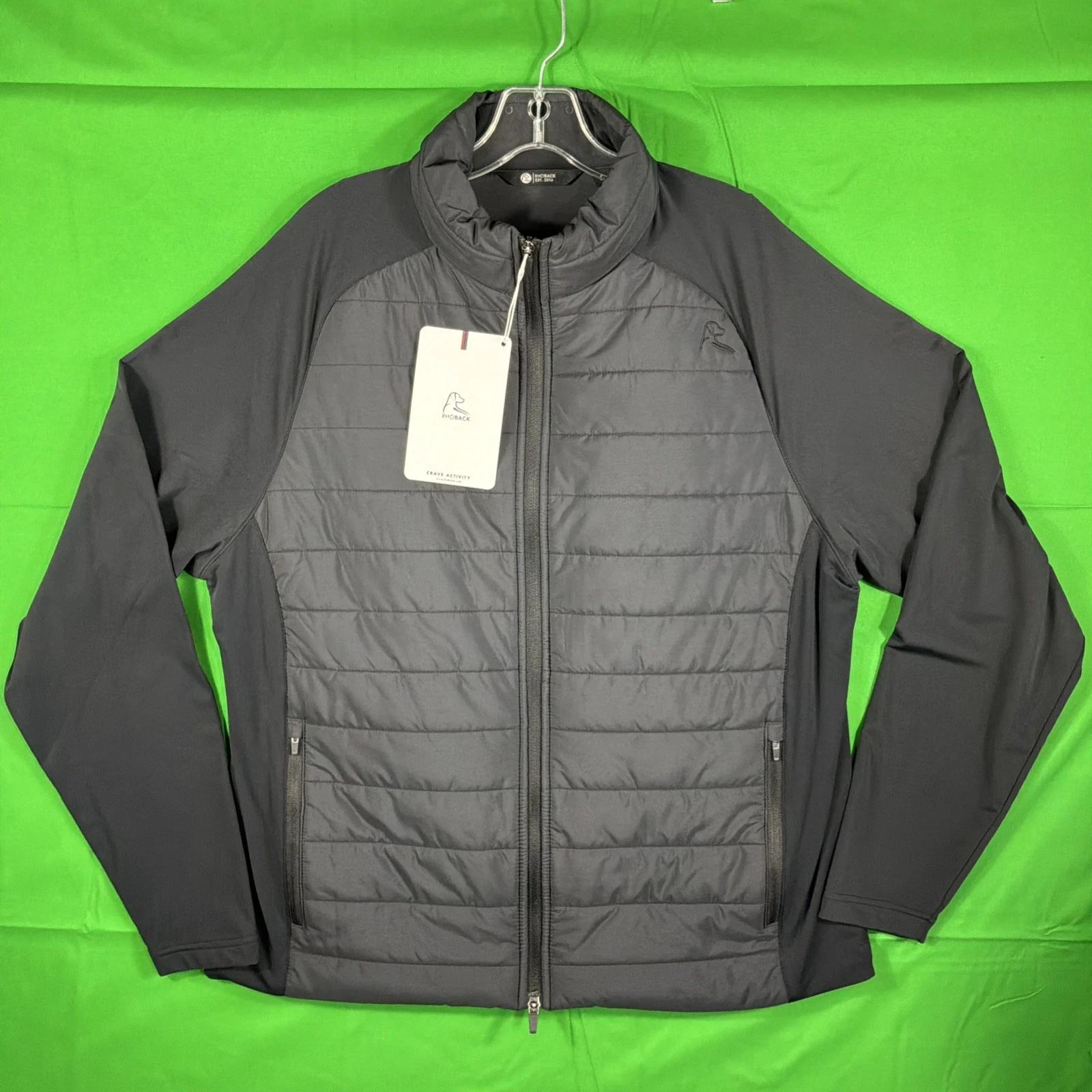 New Rhoback Mens Fulton Hybrid Jacket Size L  Black image 1