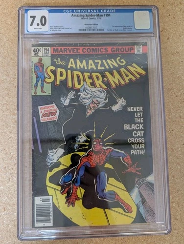 Amazing Spider-Man #194, CGC 7.0, Newsstand Variant,  1st app Black Cat