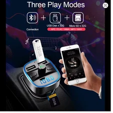 Car Bluetooth 5.0 FM Transmitter MP3 Player Dual USB Fast Charger