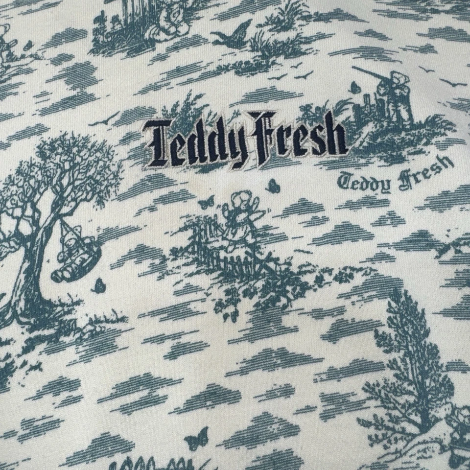 Suéter con Capucha Raro Peluche Fresco Azul Marfil Estampado de Toile Mediano Bordado Foto 2 de 4