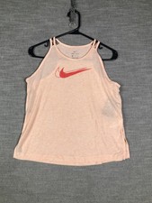 Nike Tank Top Girls XL Pink Dri-FIT Training High Neck Athletic Sleeveless Logo