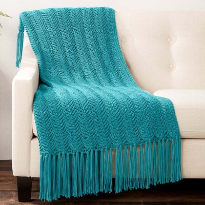 Caron  Vertical Herringbone Blanket Crochet Kit
