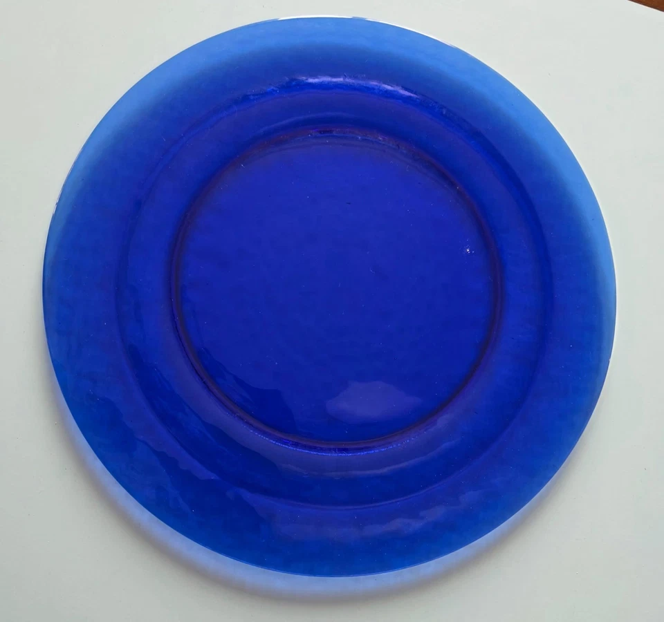 Sottopiatti rotondi in vetro di Murano blu cobalto, Italia, anni '80/’90  - Immagine 3 di 4