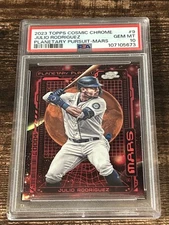 JULIO RODRIGUEZ 2023 TOPPS CHROME COSMIC PLANETARY PURSUIT MARS SP PSA10